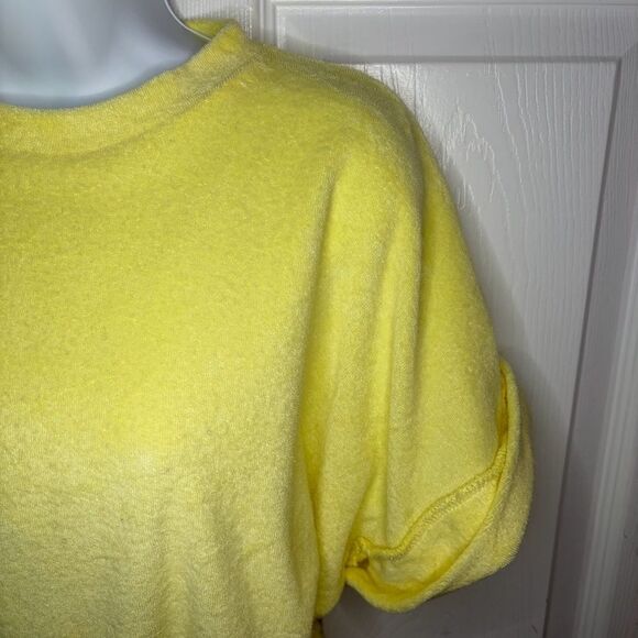 Elan Lenon Custard Yellow Cropped Terry Top Beach Top M - Picture 7 of 12